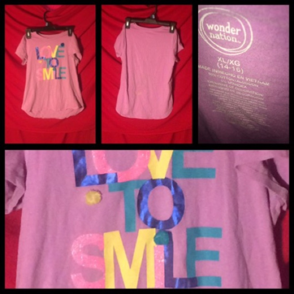 Girls  shirt”love too smile”